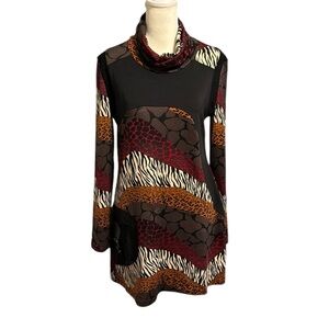 LINEA DOMANI safari print tunic dress size medium